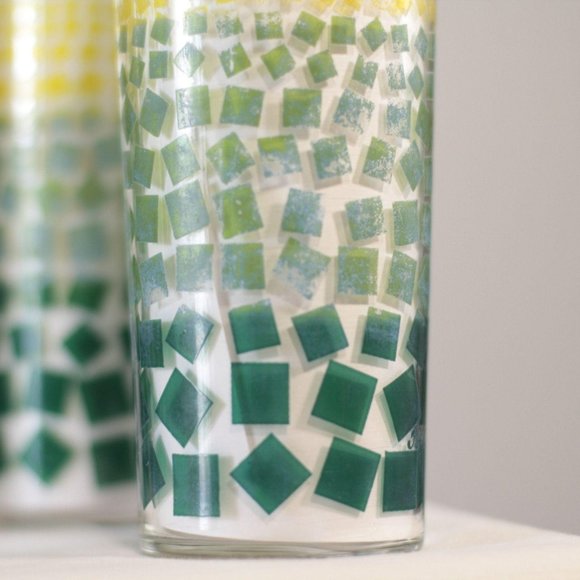 Vtg MCM Pokee Drinking Glass Set Tumbler Holder - Picture 6 of 10